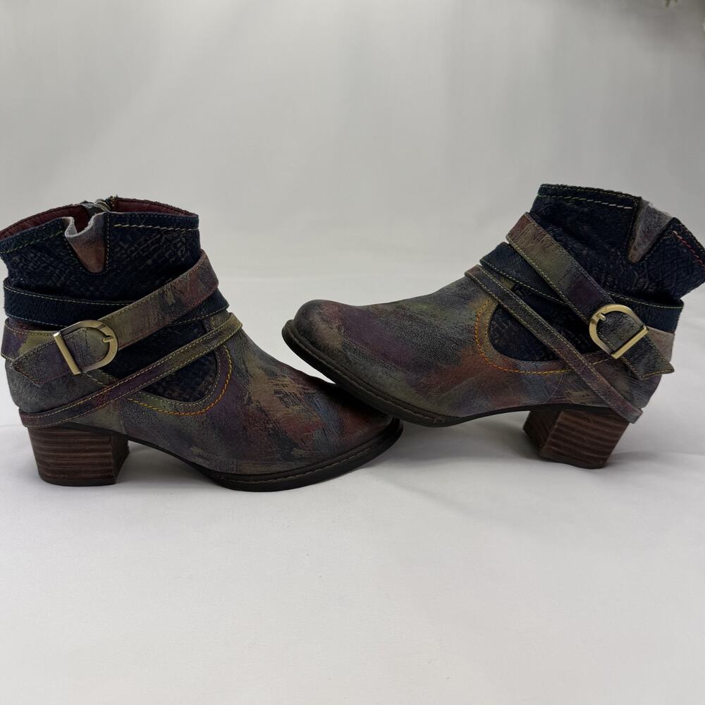 L'Artiste Spring Step Shazzam Leather Ankle Boots Women's Size 37/US 6.5-7